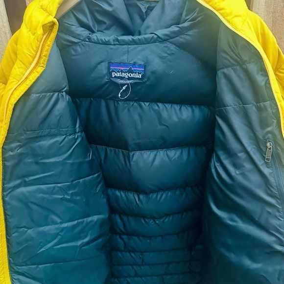 PATAGONIA MENS HI-LOFT DOWN SWEATER HOODY. L 600 DOWN 84902 DEADSTOCK SULFUR YEL - Picture 6 of 15